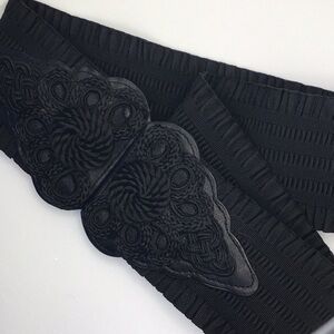 WCM New York Black Corded Stretch Belt​